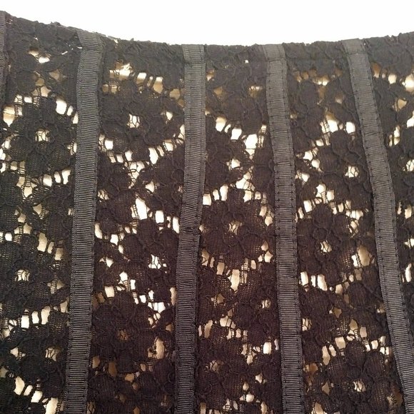 NWOT Femme de Carriere Black & Gold Lace Skirt, Fit & Flare, S - Picture 2 of 8